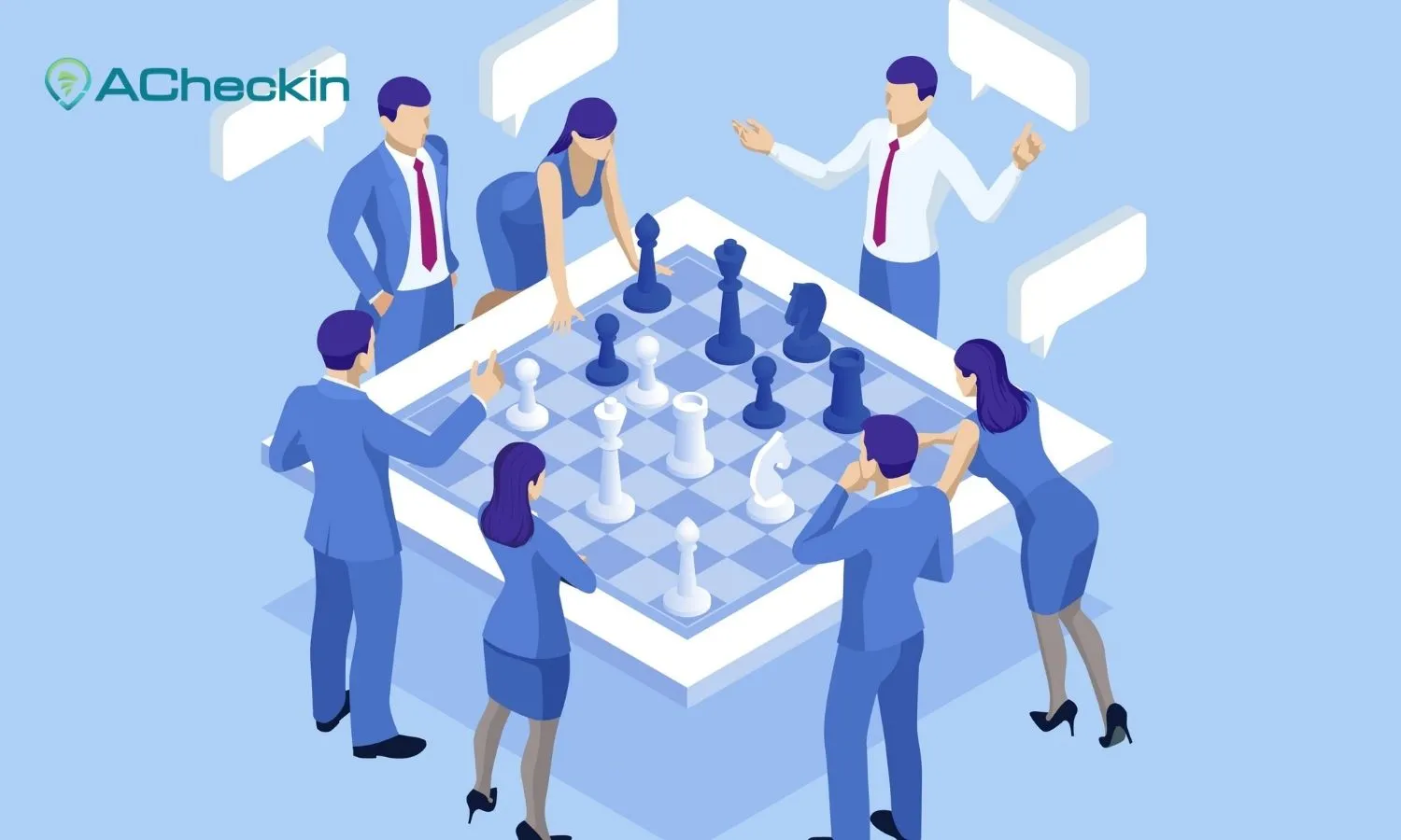 Một nhóm nhân viên Nhật Bản đang thảo luận về cải tiến quy trình trên bảng trắng