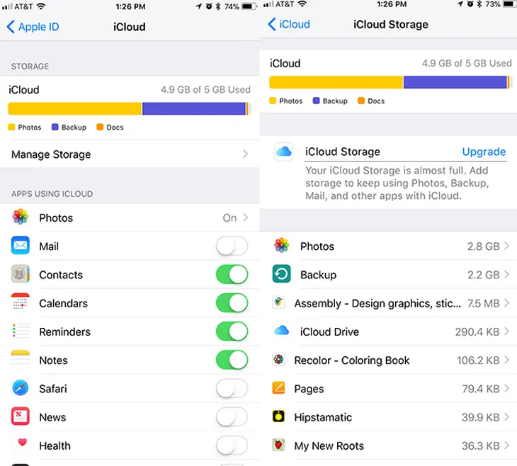 Quản lý Dung lượng iCloud