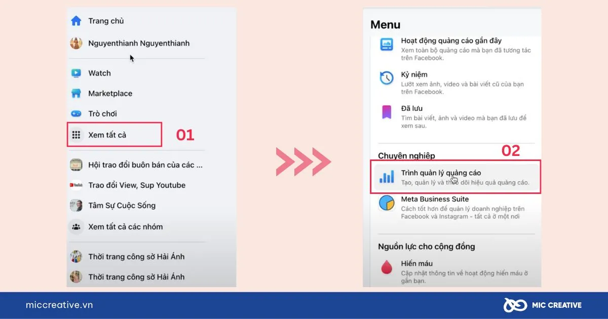 Cách Vào Trình Quản Lý Quảng Cáo Trên Facebook Bằng Máy Tính