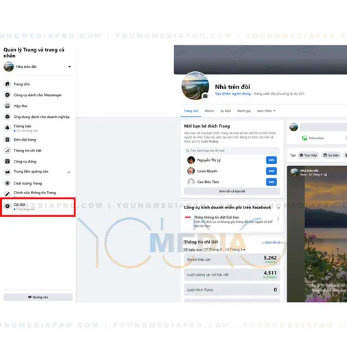 Giao diện Cài đặt Trang Facebook cổ điển để thêm người quản lý mới