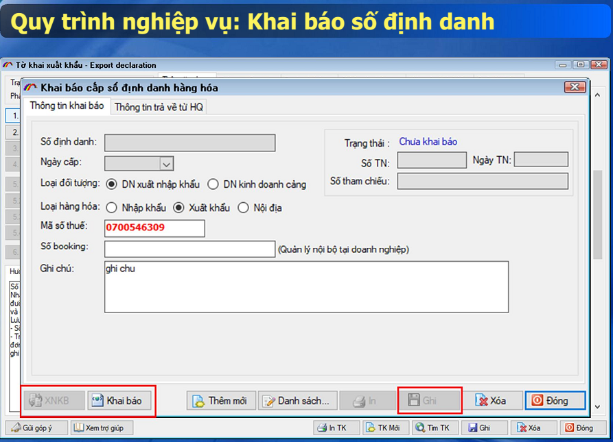Cách Khai Số Quản Lý Nội Bộ Trên Tờ Khai Hải Quan Xuất Nhập Khẩu Tại Chỗ