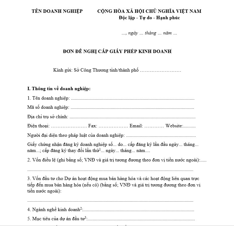 Cách Viết Đơn Đăng Ký Kinh Doanh Chi Tiết Nhất Năm 2024
