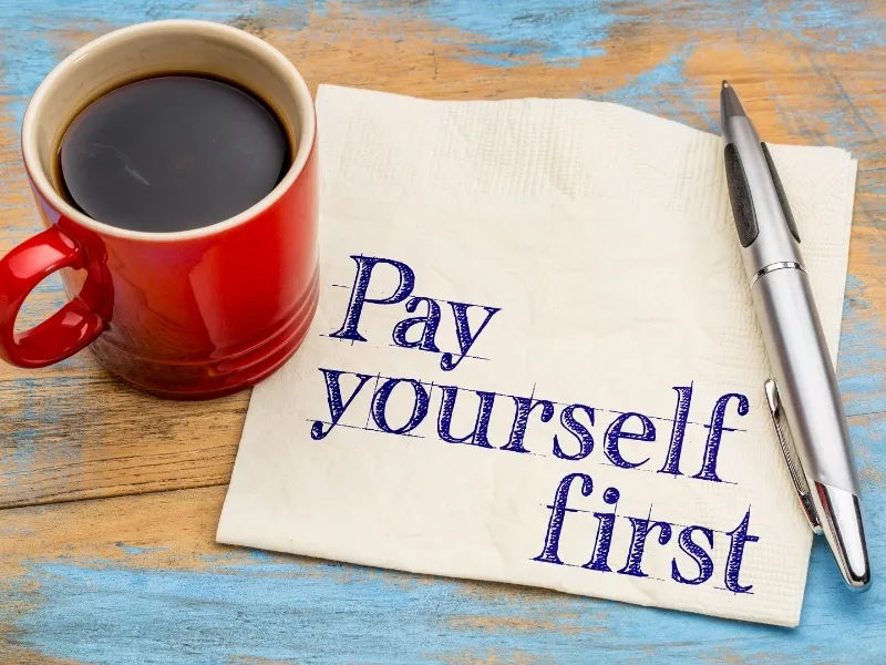 Biểu đồ minh họa quy tắc Pay Yourself First, cách quản lý chi tiêu hợp lý bằng việc ưu tiên tiết kiệm