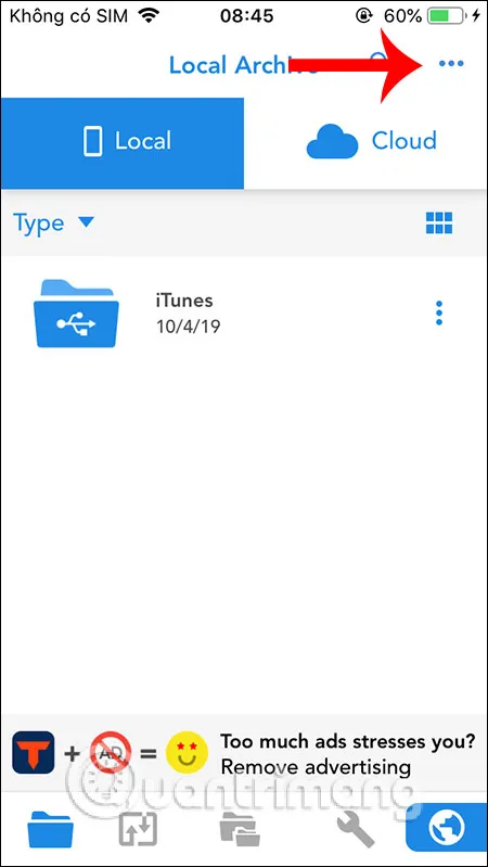 Tùy chọn tải file và tạo thư mục để quản lý file trên iPhone hiệu quả